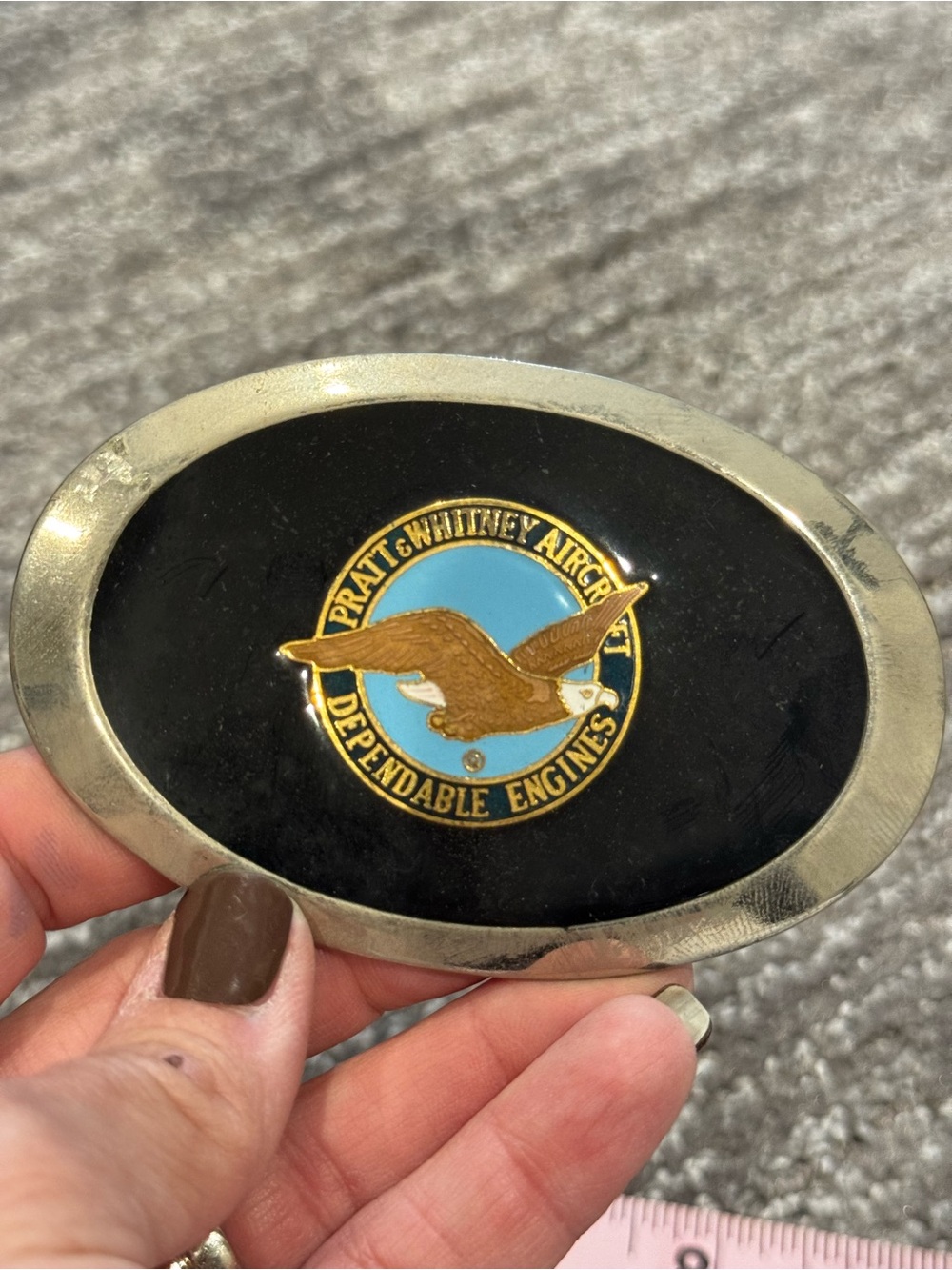 Pratt & Whitney Dependable Engines Vintage Belt Buckle Aviation Memorabilia